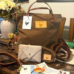 Meanwhile Back On The Farm Original Field Tan Canvas Backpack Set